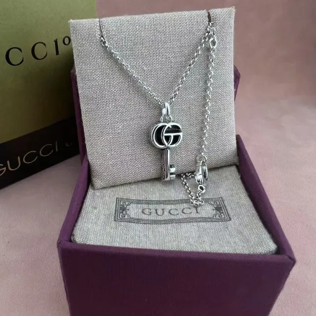 Gucci GG Marmont Key Pendant Silver-Toned Necklace 6