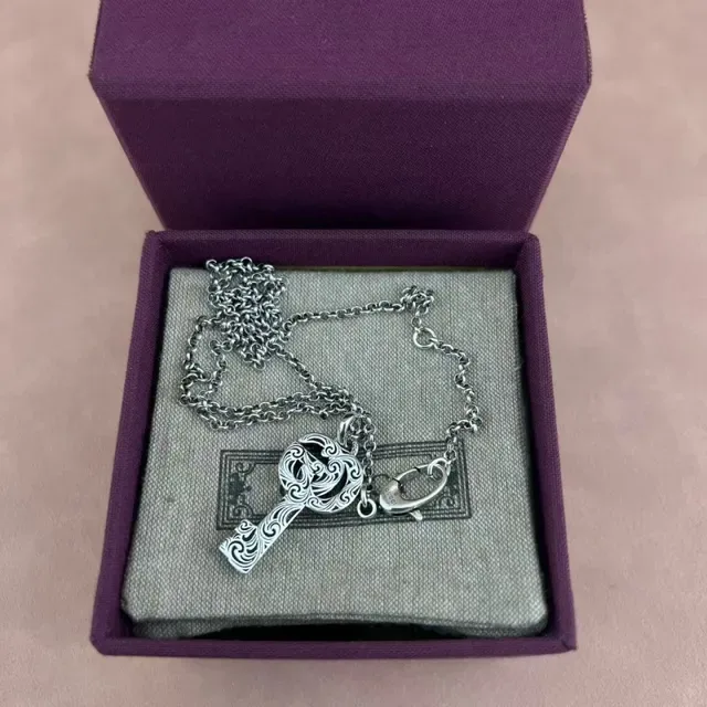 Gucci GG Marmont Key Pendant Silver-Toned Necklace 7