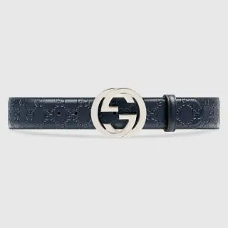 Gucci GG Marmont Navy Leather Belt