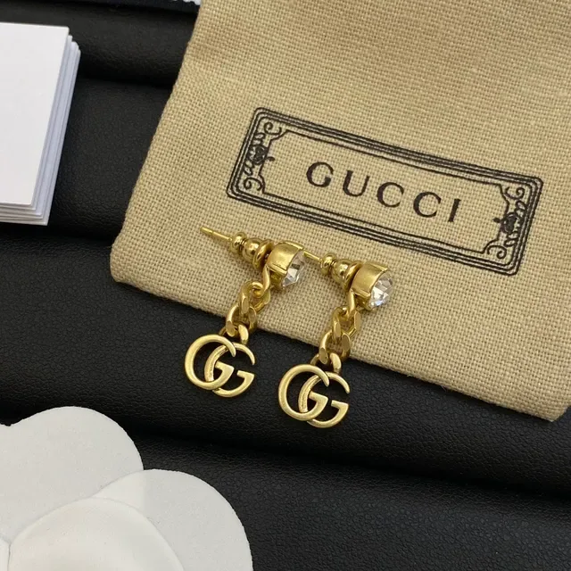 Gucci GG Marmont Pearl and Crystal Drop Earrings 3