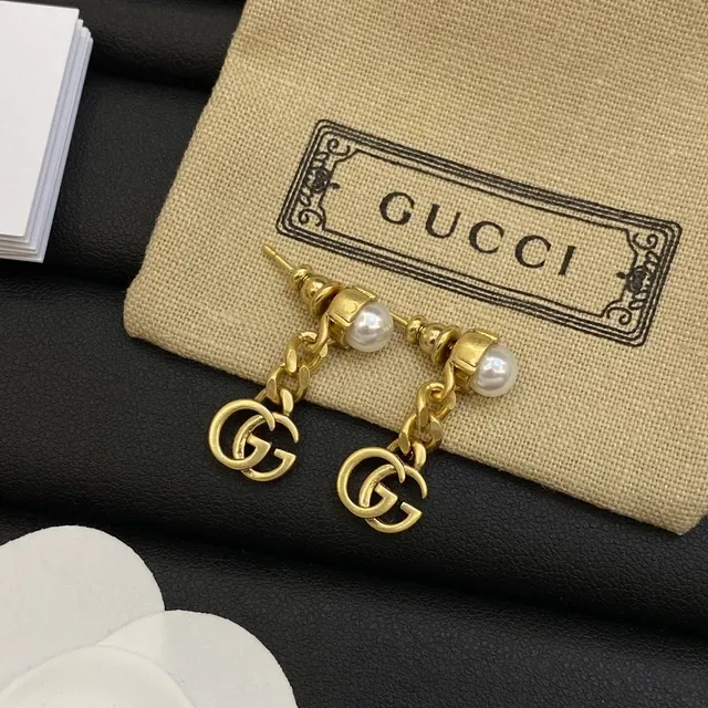 Gucci GG Marmont Pearl and Crystal Drop Earrings 5