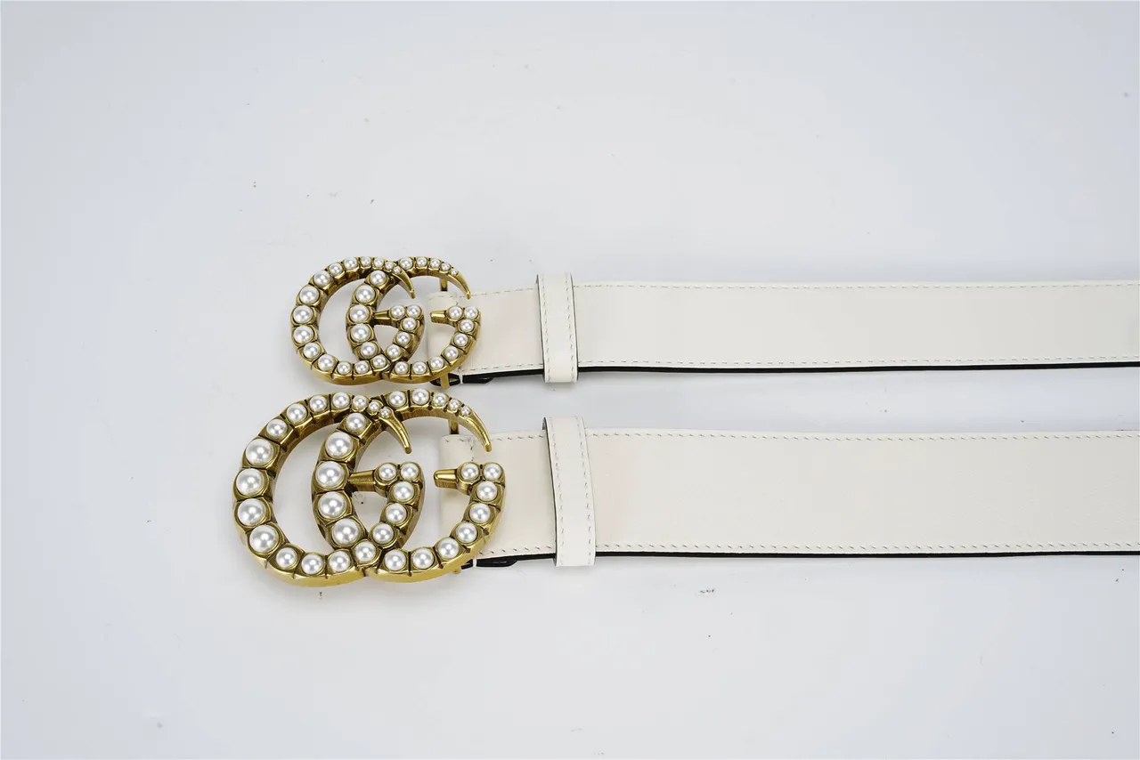 Gucci GG Marmont Ceinture en cuir ornée de perles 2