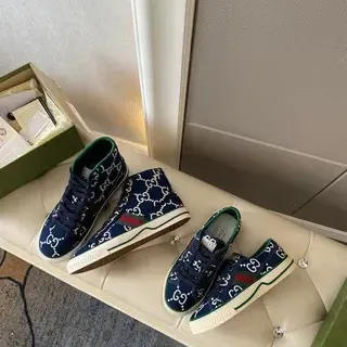 Gucci GG Marmont Sneaker Navy Blue White Green Red Lifestyle Sneakers
