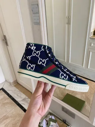Gucci GG Marmont Sneaker Navy Blue White Green Red Lifestyle Sneakers 2