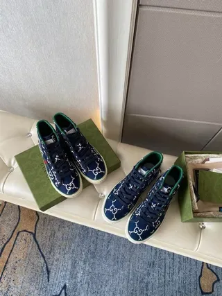 Gucci GG Marmont Sneaker Navy Blue White Green Red Lifestyle Sneakers 3