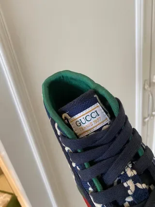Gucci GG Marmont Sneaker Navy Blue White Green Red Lifestyle Sneakers 6