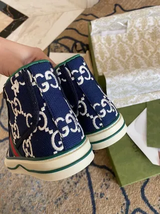 Gucci GG Marmont Sneaker Navy Blue White Green Red Lifestyle Sneakers 8