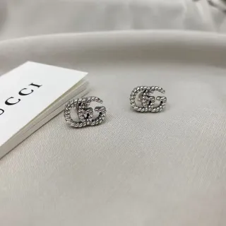 Gucci GG Marmont Twisted Rope Double G Stud Earrings
