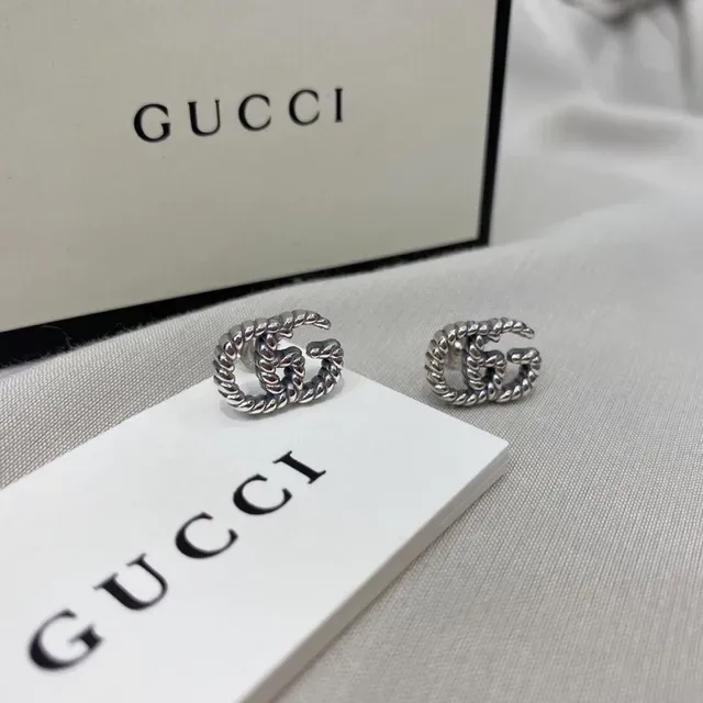 Gucci GG Marmont Twisted Rope Double G Stud Earrings 3