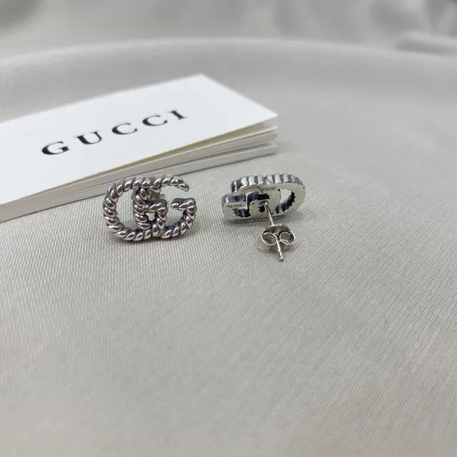 Gucci GG Marmont Twisted Rope Double G Stud Earrings 5