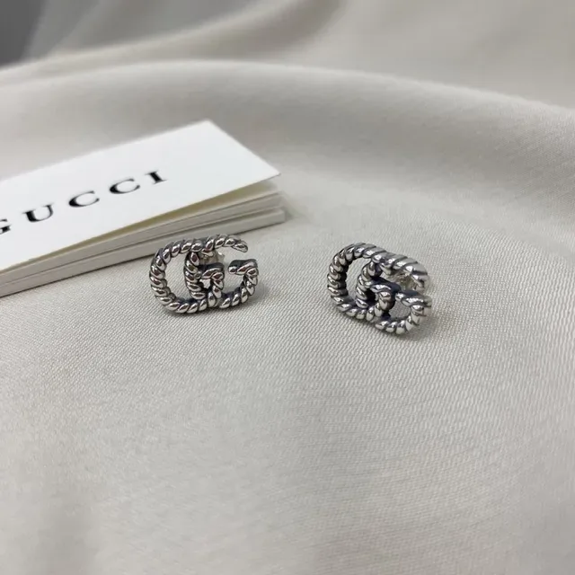Gucci GG Marmont Twisted Rope Double G Stud Earrings 9