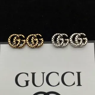 Gucci GG Marmont Twisted Rope Interlocking G Stud Earrings
