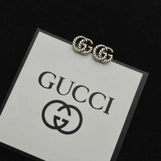Gucci GG Marmont Twisted Rope Interlocking G Stud Earrings 4