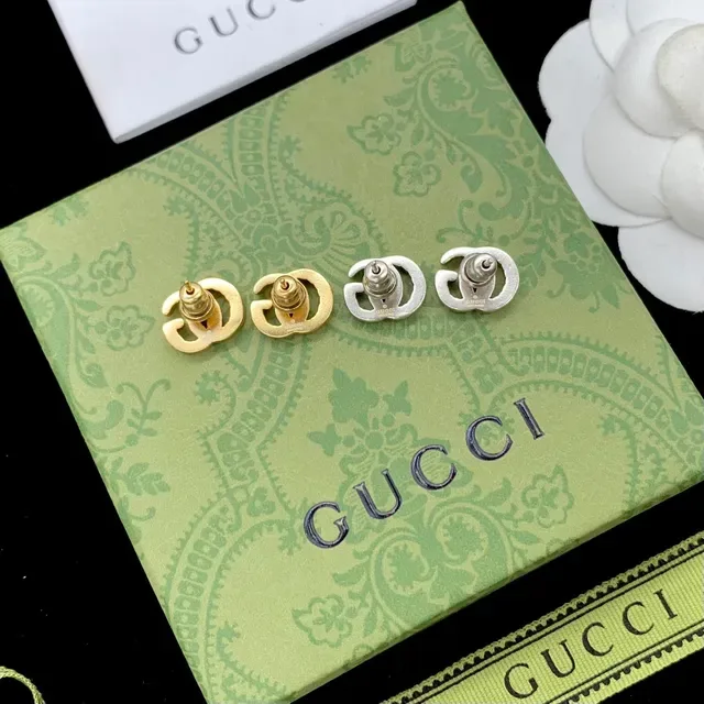 Gucci GG Marmont Twisted Rope Interlocking G Stud Earrings 2