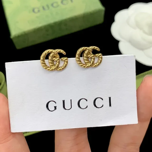 Gucci GG Marmont Twisted Rope Interlocking G Stud Earrings 4