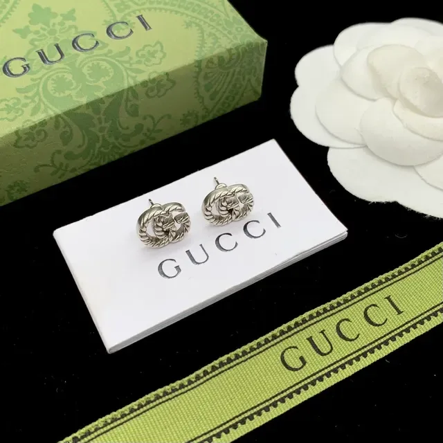 Gucci GG Marmont Twisted Rope Interlocking G Stud Earrings 6