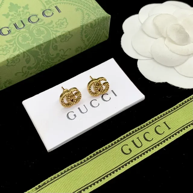 Gucci GG Marmont Twisted Rope Interlocking G Stud Earrings 7