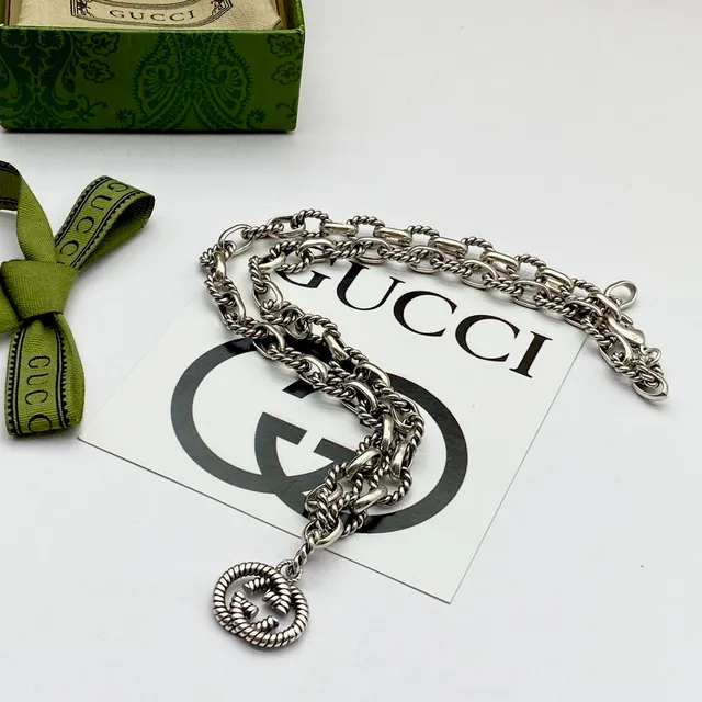 Gucci GG Marmont Twisted Rope-Link Interlocking G Necklace 5