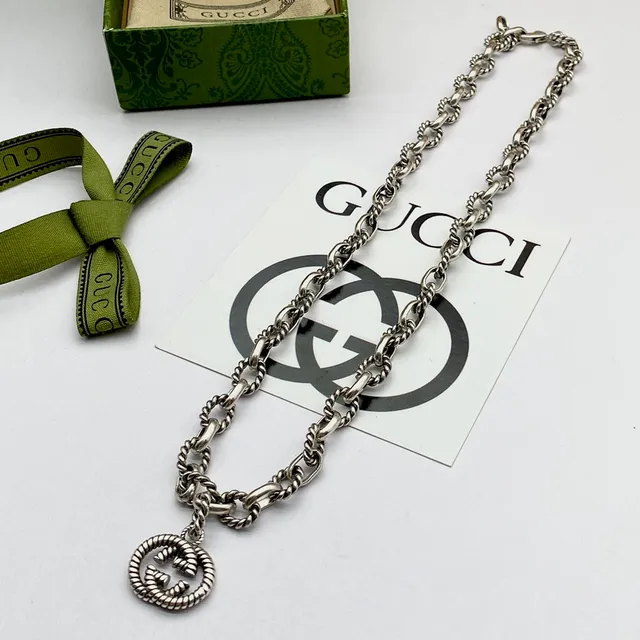 Gucci GG Marmont Twisted Rope-Link Interlocking G Necklace 6