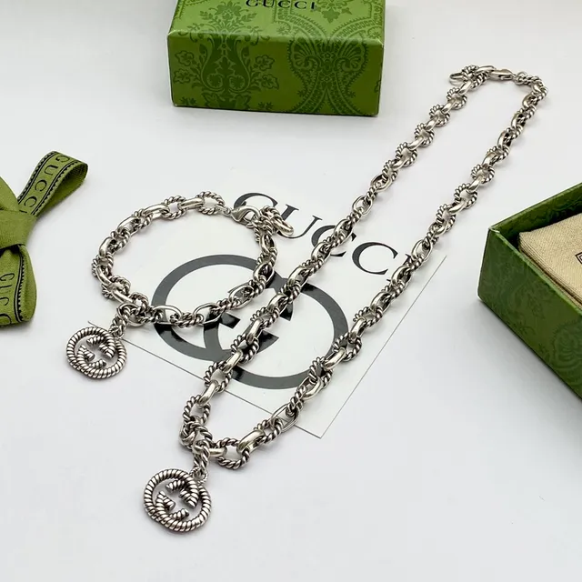 Gucci GG Marmont Twisted Rope-Link Interlocking G Necklace 7