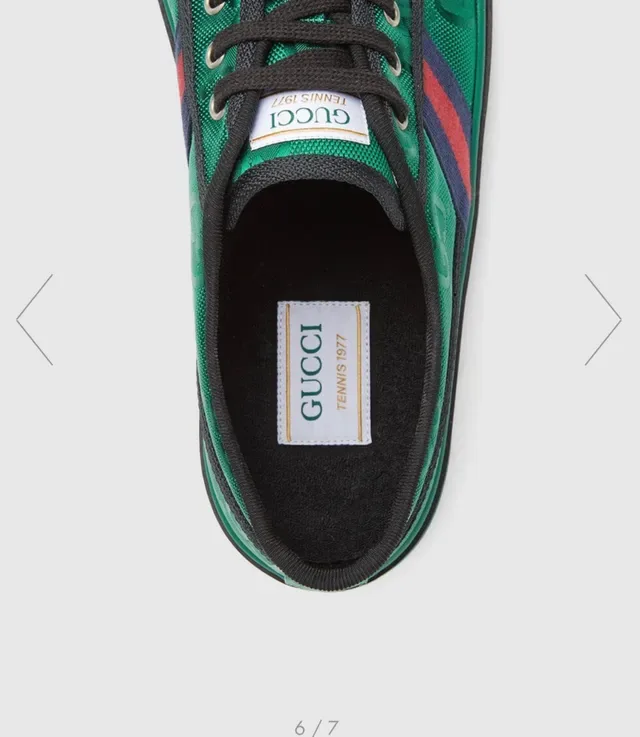 Gucci Green Black Monogrammed Textile Upper Web Stripe Accent Lifestyle Sneakers 2