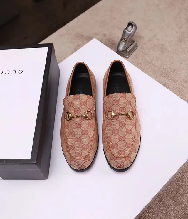 Gucci Horsebit 1955 Beige y Rojo Monogram Mocasines 5
