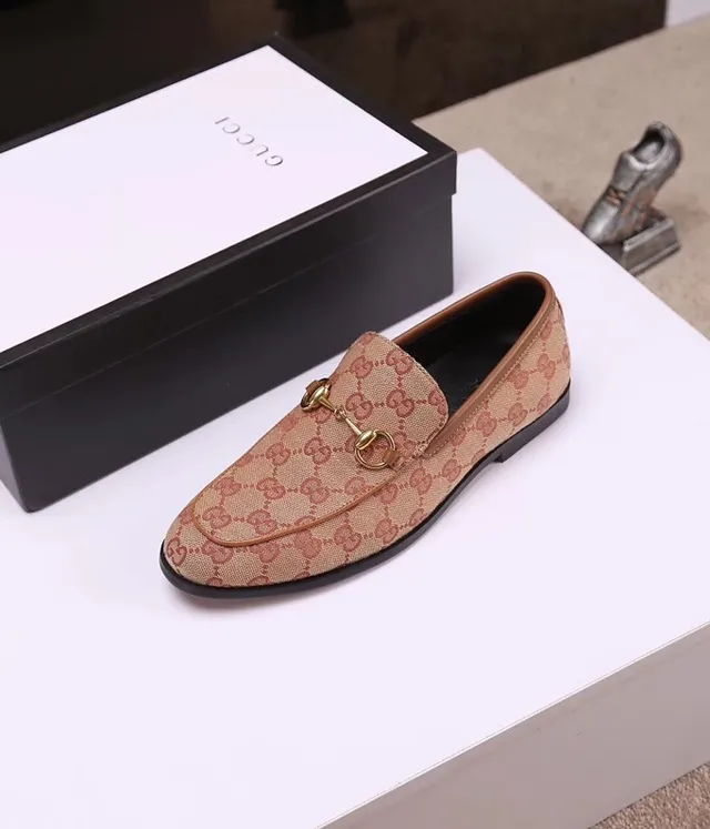 Gucci Horsebit 1955 Beige y Rojo Monogram Mocasines 8