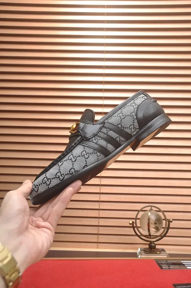 Gucci Horsebit 1955 أسود ورمادي GG Monogram مكاسين 5