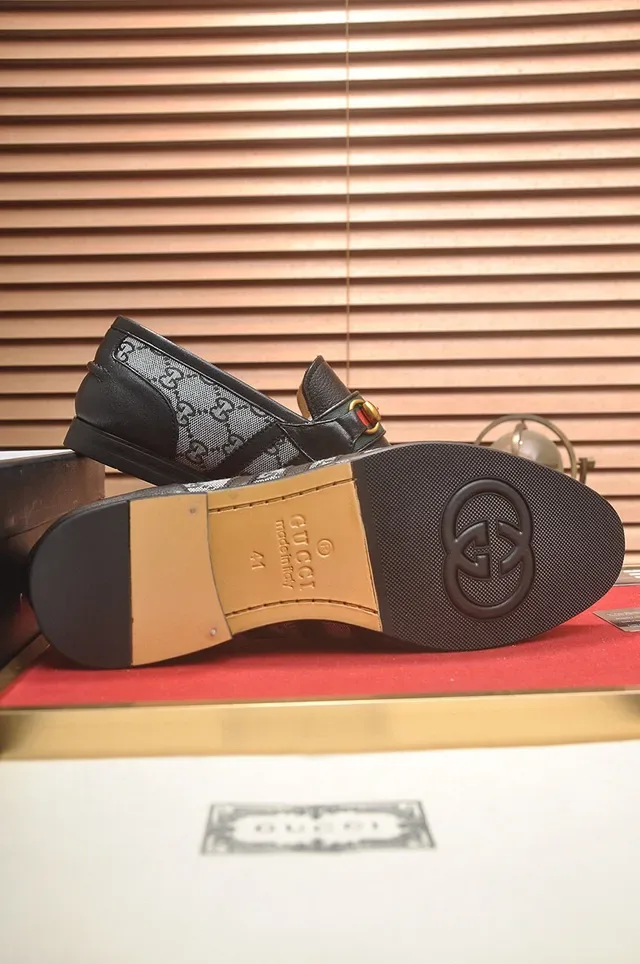 Gucci Horsebit 1955 أسود ورمادي GG Monogram مكاسين 7