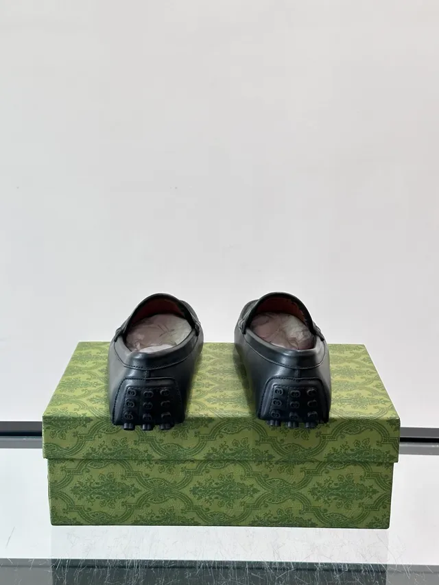 Gucci Horsebit 1955 Black Brown Embossed GG Monogram Buckle Loafer 3
