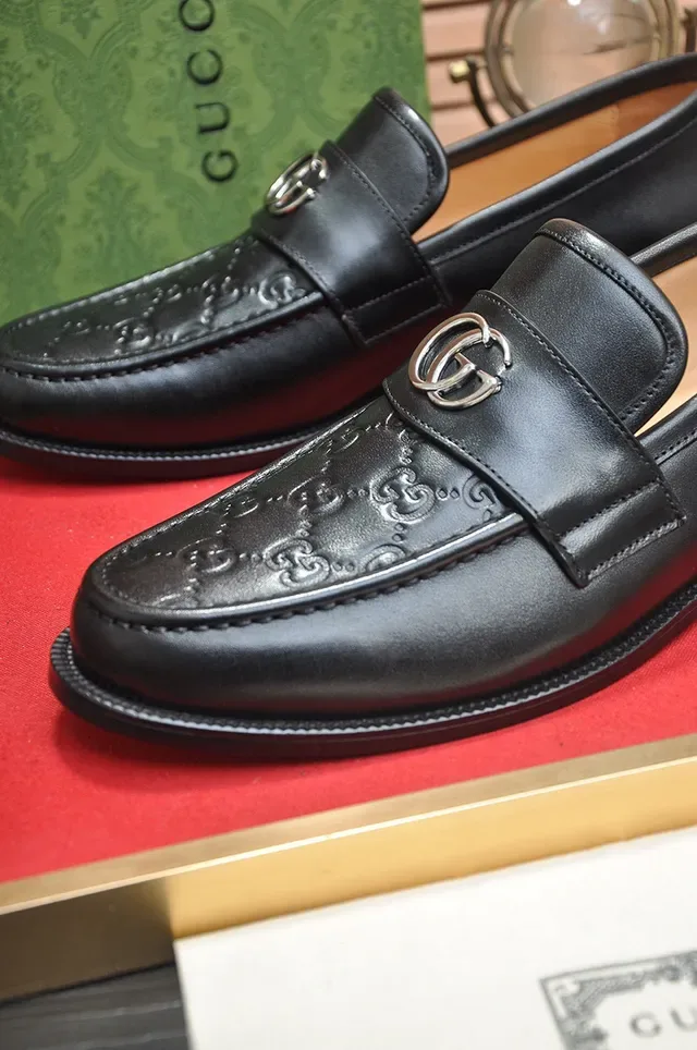 Gucci Horsebit 1955 Black GG Monogram Loafers 3