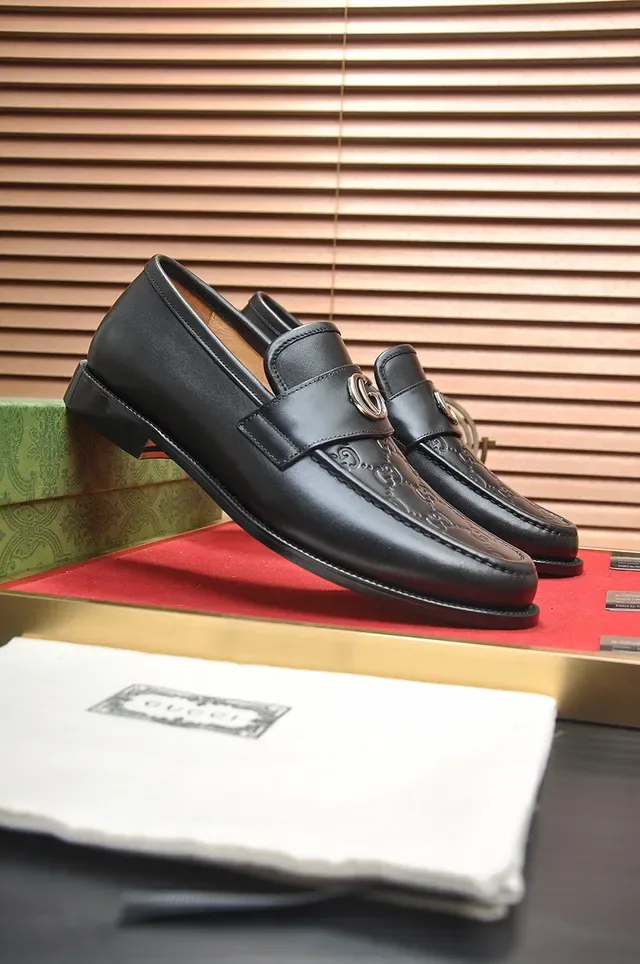 Gucci Horsebit 1955 Black GG Monogram Loafers 9