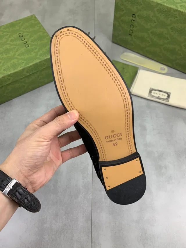 Gucci Horsebit 1955 أسود GG مونوغرام مخمل موسين 2