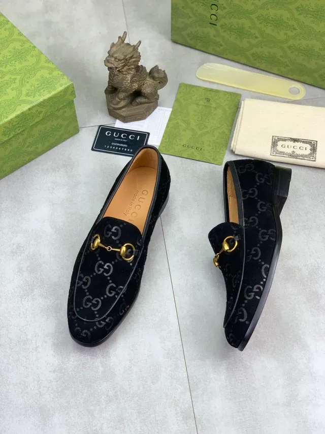 Gucci Horsebit 1955 أسود GG مونوغرام مخمل موسين 5