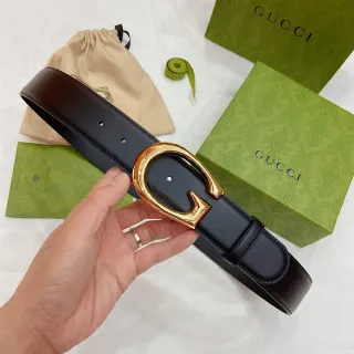 Gucci Horsebit 1955 কালো সোনা Interlocking G Buckle Polished Hardware চামড়ার বেল্ট