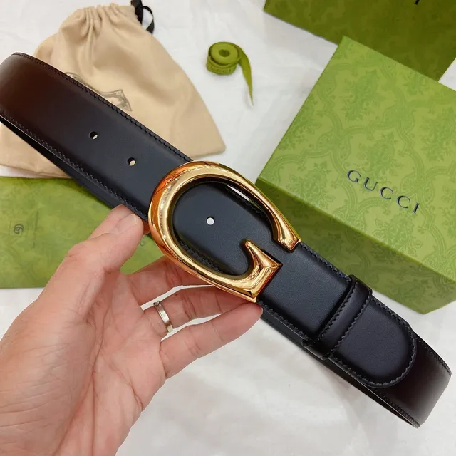 Gucci Horsebit 1955 Black Gold Interlocking G Buckle Polished Hardware Leather Belt 2
