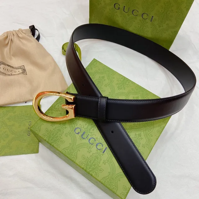 Gucci Horsebit 1955 Black Gold Interlocking G Buckle Polished Hardware Leather Belt 4