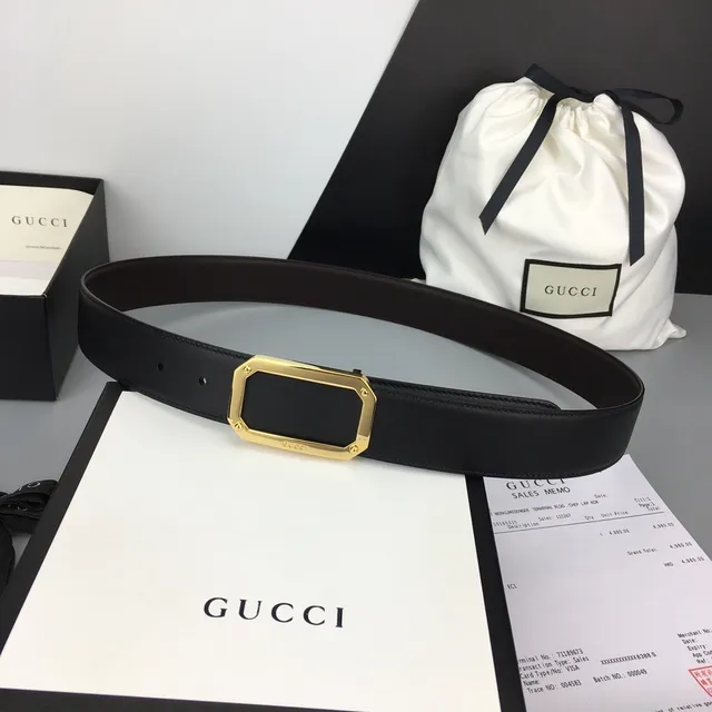Gucci Horsebit 1955 Black Gold Smooth Octagonal-Frame Rectangular Buckle Leather Belt 1
