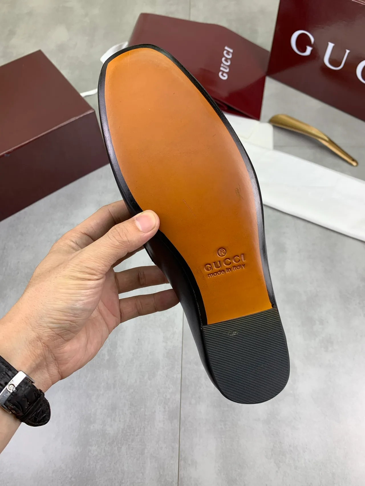 Gucci Horsebit 1955 Mocassins en cuir noir à bout carré 3