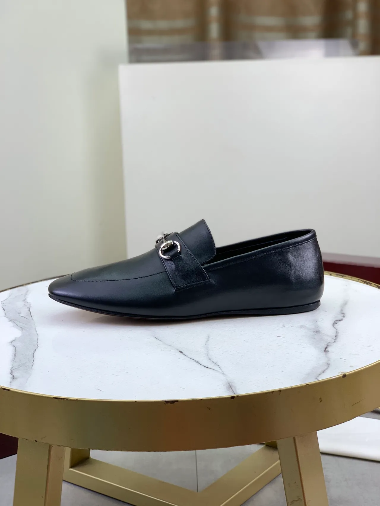 Gucci Horsebit 1955 Mocassins en cuir noir à bout carré 6
