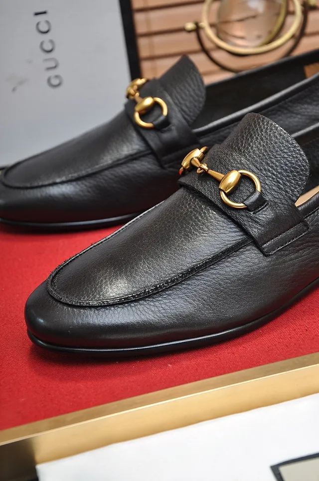 Gucci Horsebit 1955 Black Pebbled Leather Loafers 3