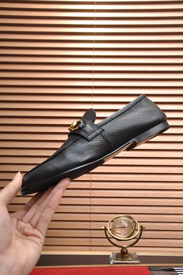 Gucci Horsebit 1955 Black Pebbled Leather Loafers 5