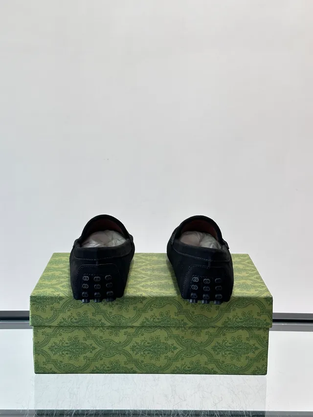 Gucci Horsebit 1955 Black Suede GG Monogram Loafers 3