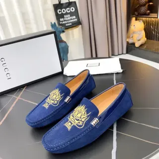 Gucci Horsebit 1955 नीली सिलाई हुई ड्रैगन लोफर्स