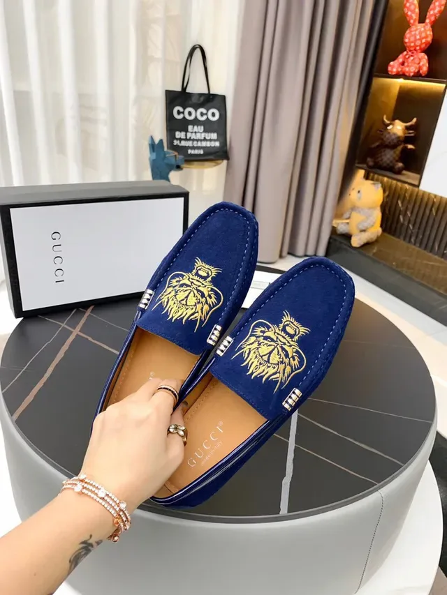 Gucci Horsebit 1955 Blue Embroidered Dragon Loafers 2