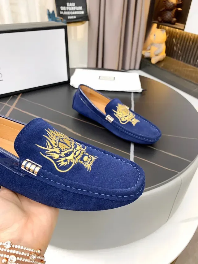 Gucci Horsebit 1955 Blue Embroidered Dragon Loafers 5