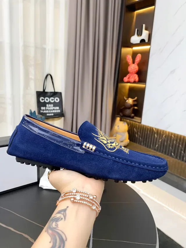 Gucci Horsebit 1955 Blue Embroidered Dragon Loafers 7