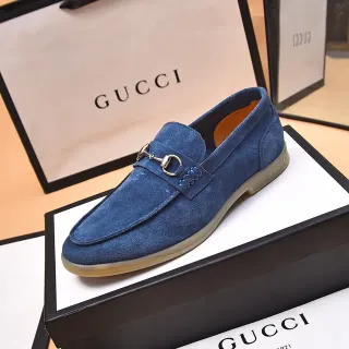 Gucci Horsebit 1955 蓝色麂皮乐福鞋