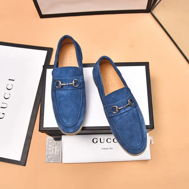 Gucci Horsebit 1955 Mocassins en Daim Bleu 2