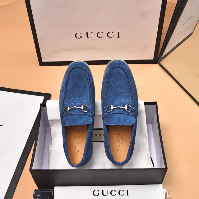 Gucci Horsebit 1955 Mocassins en Daim Bleu 3